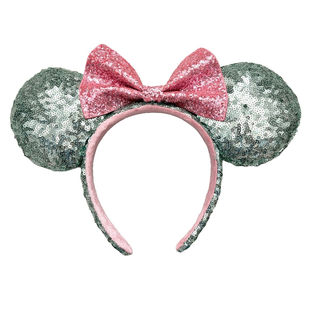 Mint Green Pink Bow Minnie Mouse Ear Headband